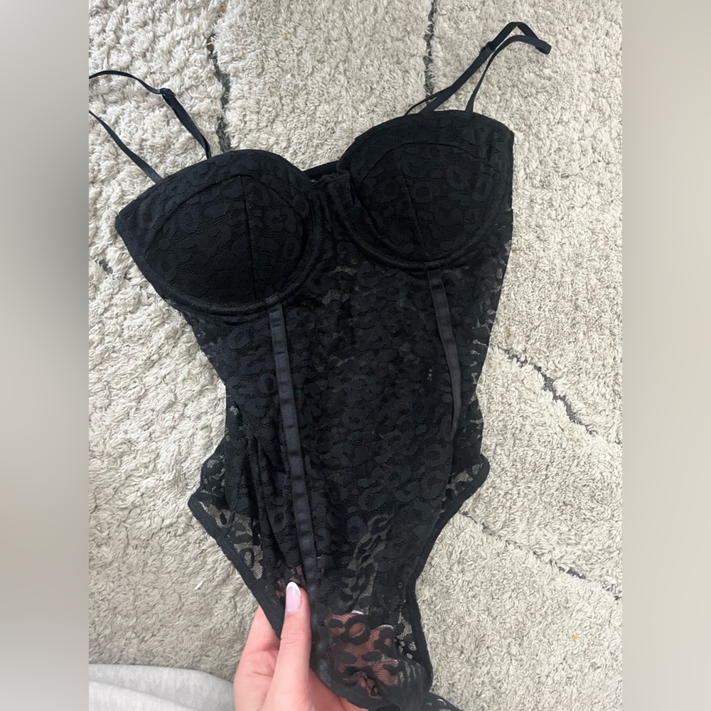 Elegant Black Lace Bodysuit from dynamite